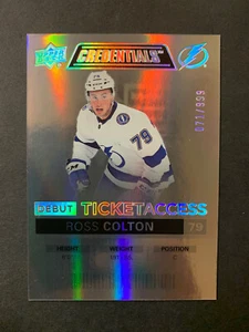 Ross Colton 2021-22 Upper Deck Credentials Debut Ticket Access /999 Rookie - Picture 1 of 2