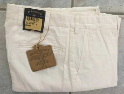 BRAND NEW-Bills khakis M32-WHPB SZ 35X32 PLAIN STANDARD FIT WHITE POPLIN $165 - Image 1 of 3