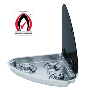 Euro Grand 3 Burner Corner Stove Cooktop Caravan RV LPG Gas Hob Gas Approval - Picture 1 of 4