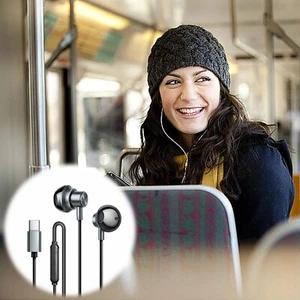 USB-C Type C Earphones Headphones Wired Microphone Headset For iPhone 15 Samsung - Zdjęcie 1 z 5