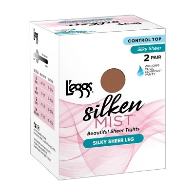 Leggs Silken Mist Beautiful Sheer Tights Silky Sheer- Large - Sun Beige - 2 pair - Image 1 of 4