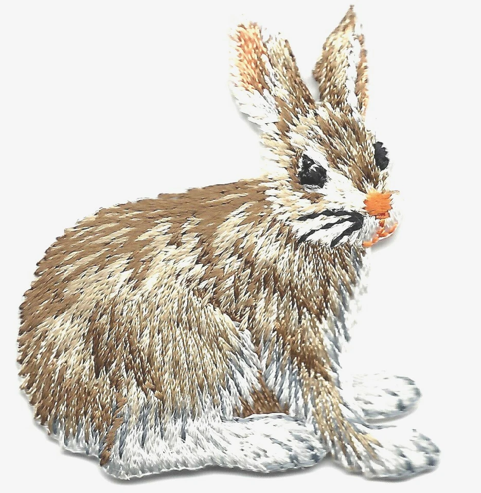 RABBIT Iron On Patch Bunny Forest Animal - Image 1 of 1