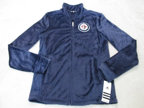 NEW ADIDAS NHL Winnipeg Jets Soft Fuzzy Jacket Womens Size SMALL Cover