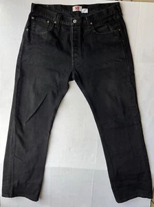 Pantalones de mezclilla Levis 501 Button Fly para hombre 38x32 negros lavado oscuro pierna recta - Imagen 1 de 9