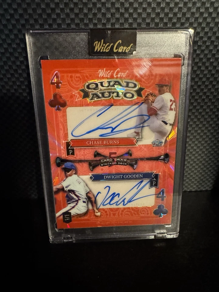 1/1 Quad Auto Chase Burns, Dwight Gooden, Schultz y pintor. Seaver King, etc. Foto 1 de 4