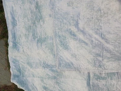 LINEN Quilt Fill HEAVY accordion Pleated LAURA ASHLEY Twall Coverlet Quilt Queen - Image 1 of 4