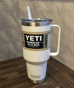 Yeti Rambler 42 oz Becher mit Strohhalmdeckel - weiß - neu im Karton, nie benutzt - Bild 1 von 10
