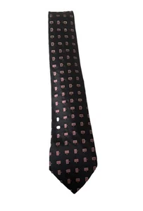 Unbranded Men's Necktie Tie Silk Navy Blue And Purple Polka Dots - Picture 1 of 5