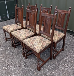 Set of 6 Oak Old Charm Yorke Dining Chairs - Picture 1 of 14