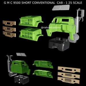 1/25th scale 3d printed resin GMC 9500 SHORT CONVENTIONAL CAB SEE DISCRIPTION - Picture 1 of 4