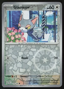 Pokemon Glameow 116/142 SV07: Stellar Crown Reverse Holo Pack Fresco - Casi Nuevo - Imagen 1 de 2