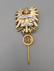 Silber 990 vergoldet Ehrennadel Hauptschützenges. Nürnberg 40 Jahre - Bild 1 von 8