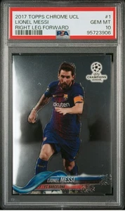 Lionel Messi 2017 Topps Chrome UEFA Champions League Right Leg Forward PSA 10 - Picture 1 of 2