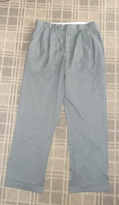 Ralph Lauren Men's Chino Trousers size W33" L32" Pleated front turn up hem plaid - Picture 1 of 4