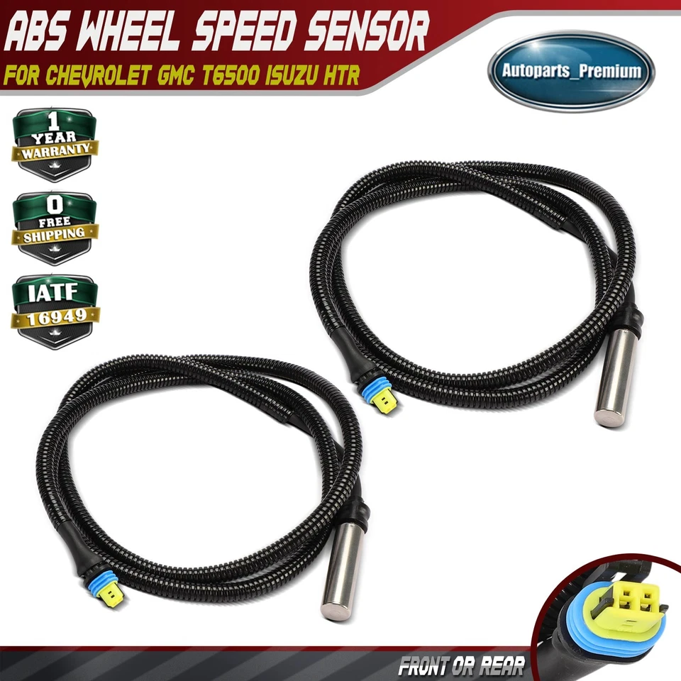 2x Sensor de velocidad de rueda ABS delantero o trasero para Chevrolet GMC T6500 Isuzu HTR HVR Foto 1 de 4