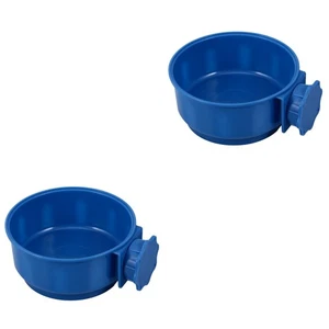 Set of 2 Pet Hanging Bowl Water Dish for Dog Crate Kennel Travel Feed - Picture 1 of 12