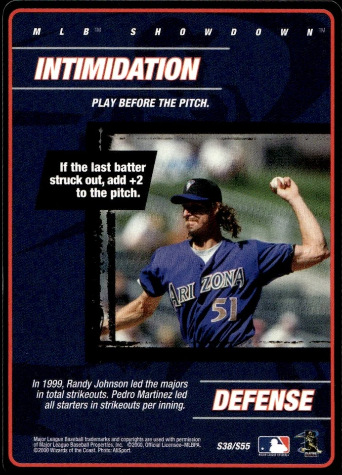 2000 MLB Showdown Unlimited Randy Johnson #S38 Arizona Diamondbacks - Image 1 of 2