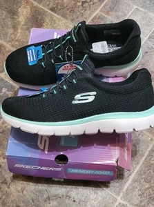 Skechers Women's SUMMITS-COOL CLASSIC Slip-On Athletic Sneaker, Wide Width - Picture 1 of 5