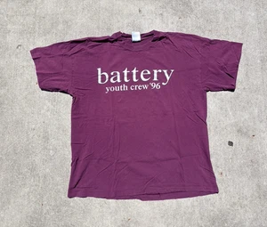 Vintage 90's Battery Youth Crew Until The End T-Shirt Straight Edge 1996 - Picture 1 of 8
