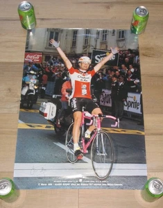 Gianni Bugno Signed Poster 1990 Milan-San Remo Bicycle Race Winner - Bild 1 von 2