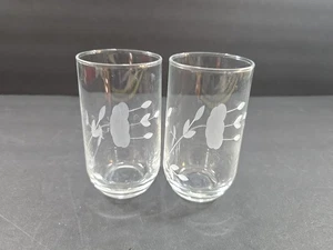 2 vasos de jugo Princess House Heritage vintage de cristal grabados florales - Imagen 1 de 6