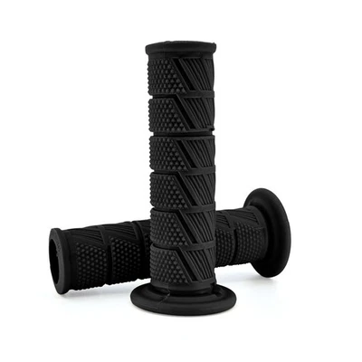 Motorcycle Handlebar Grips 7/8" 22mm – Vintage Cafe Racer JDM Diamond Rubber - Image 1 of 4