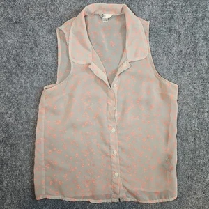 Volcom Women's Sleeveless Collared Henley Top Sheer xs/tp/8 - Picture 1 of 10