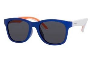 Authentic POLAROID PLD8001/S T20 Y2 Blue/White/Orange w/Grey Child Sunglasses - Picture 1 of 6