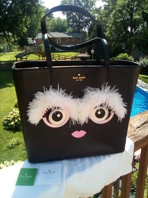 Kate Spade Imigination Monster Hallie tote Shoulder Bag black leather - Image 1 of 4