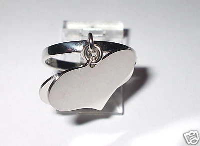 ANELLO ARGENTO 2 CUORI RODIATO ORO BIANCO Scatola Regalo Incisione Nomi Gratis - Immagine 1 di 2