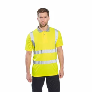 Portwest S477 Hi-Vis Reflective Safety Work Short Sleeve Polyester Polo ANSI - Picture 1 of 5