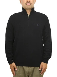 Polo Ralph Lauren Para Hombre Lana Mezcla Alpaca 1/4 Cremallera Suéter con Poni - Negro - - Imagen 1 de 3
