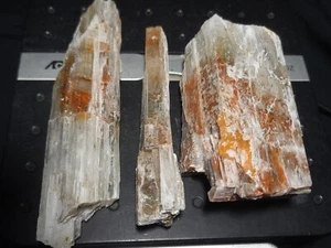 Lot of 3 Kernite w/ Realgar Specimens from Boron, CA (11.1 oz.) - Picture 1 of 3