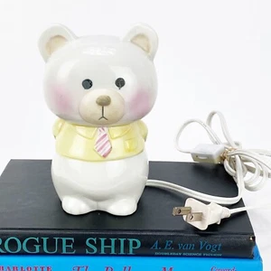 1984 Vintage Enesco Ceramic Teddy Bear Table Night Light Papa / Office / Father - Picture 1 of 7