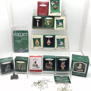 Hallmark Miniature Ornaments Lot Mouse Bear Santa Pewter Husky & Holy Family - Picture 1 of 20