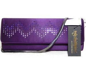 NUEVO CON ETIQUETAS Inge Christopher Zigzag Swarovski Bolso de hombro cristal 10""x5", Olv / prpl - Imagen 1 de 1