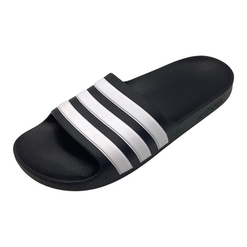 Sandali ciabatte Adidas ragazzo più grande neri gomma flat slip on taglia UK 5 usati