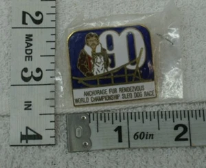 Prendedor de cita de piel SN392 1990 Rondy Anchorage carrera del Campeonato Mundial de Alaska - Imagen 1 de 2