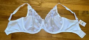 DELIMIRA Women's Full Coverage Bra Underwire Non Padded Lace Sheer Minimizer 40I - Picture 1 of 8