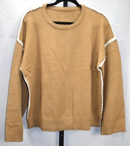 Camel Color NWOT Pullover Sweater Size XL Polyester Viscose Acrylic Polyamide - Picture 1 of 3