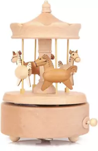 Carousel Music Box, Wooden Horse Music Box for Girl Women, Christmas Birthday Gi - Picture 1 of 6