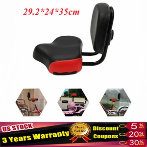 Wide Comfort leather Tricycle Bike Bicycle Saddle Seat Pad With Back Rest Black - Picture 1 of 8