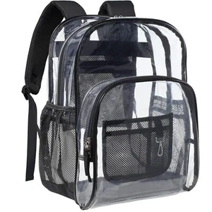 Clear Backpack - 17 inch Large Clear Backpacks for School, Heavy Duty Clear B... - Picture 1 of 9