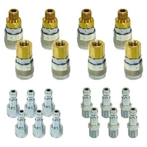 Tru-Flate Automotive Quick Coupler Air Hose Connector Fittings 1/4 NPT T Style - Picture 1 of 8
