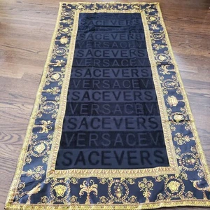 Versace baroque black designer large beach towel - Picture 1 of 4