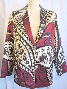 CHICO'S WOMENS RED LONG SLEEVE JACKET ONE BUTTON SIZE 1 NWT RETAIL $149 - Picture 1 of 8