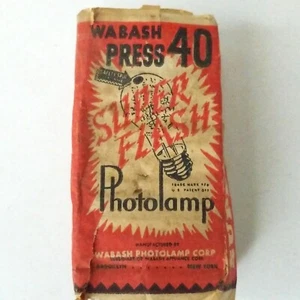 Wabash Super Flash Press 40 Photolamps Photo Lamp Vintage Photography USA - Picture 1 of 5