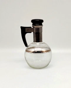 Vintage MCM Dorothy Thorpe cerchio argento olio aceto barra cruet contenitore top in sughero - Foto 1 di 12