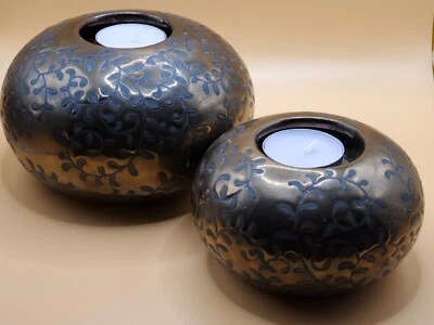 set of 2 tea candle votives bronze finish - Изображение 1 из 3