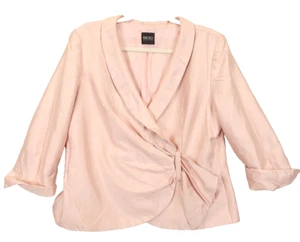 Bigio Collection Pink Silk Wool Wrap Jacket Top Lined Women S / M Church Office - Picture 1 of 12